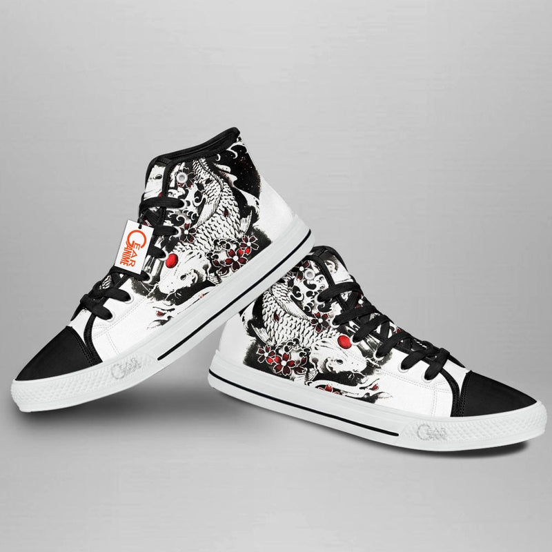 Japanese Koi Fish Tattoo High Top Shoes Anime HA1406