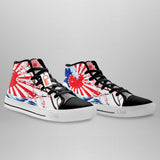 Japanese Kanagawa Wave Red Sun Sakura High Top Shoes Anime HA1406