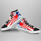 Japanese Kanagawa Wave Red Sun High Top Shoes Anime HA1406