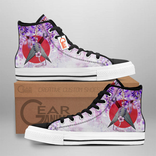 Japanese Wisteria Kunai High Top Shoes Anime