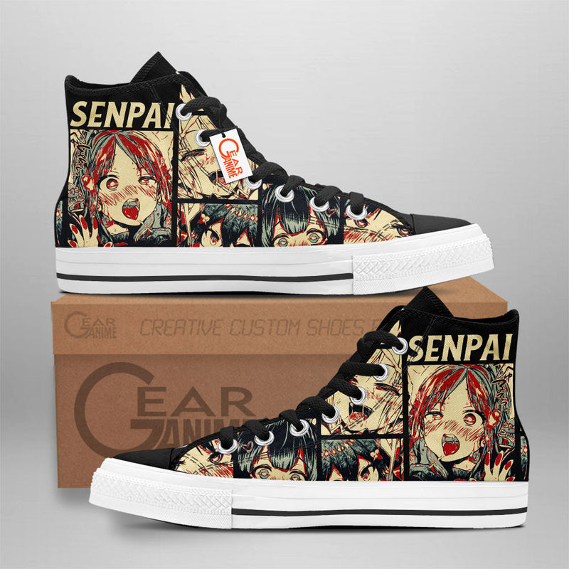 Senpai Waifu High Top Shoes Anime