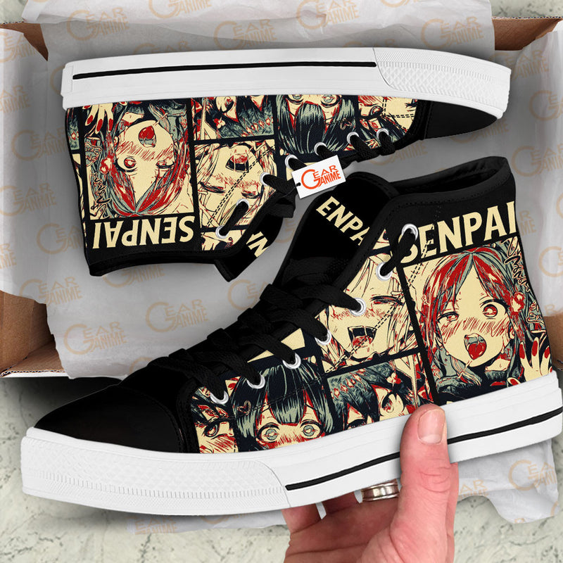 Senpai Waifu High Top Shoes Anime