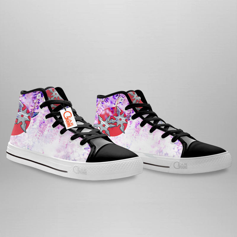 Japanese Wisteria Shuriken High Top Shoes Anime