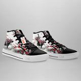 Japanese Katana Sakura Red Sun High Top Shoes Anime HA2806