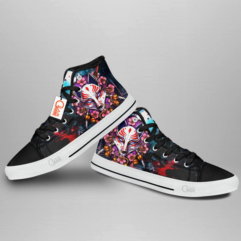 Japanese Kitsune Katana High Top Shoes Anime HA2806