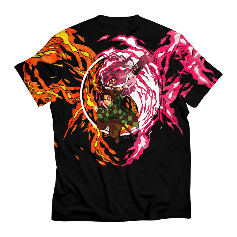 Demon Slayer T-Shirts – Yin Yang Tanjiro Nezuko Unisex T-Shirt