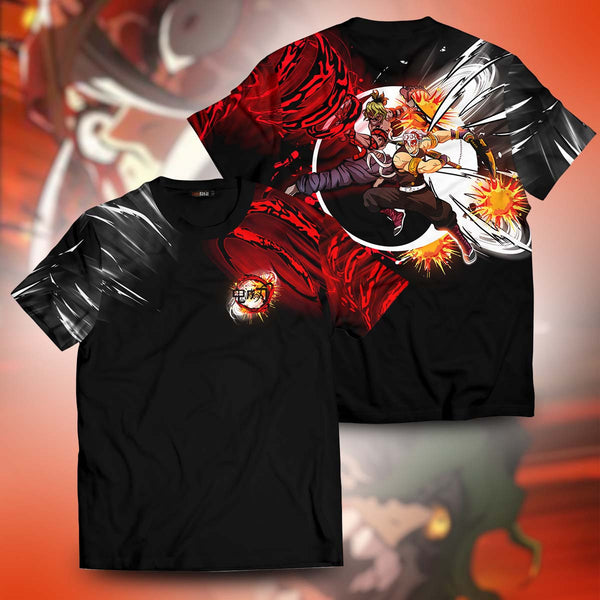 Demon Slayer T-Shirts – Yin Yang Uzui Gyutaro Unisex T-Shirt