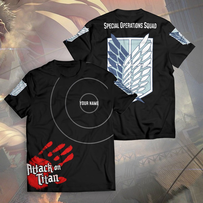 Attack On Titan T-Shirts - Personalized AOT Skilled Corps Soldier Unisex T-Shirt