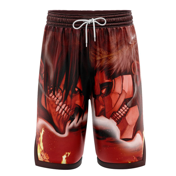 Burning Attack on Titan Basketball Shorts