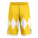 Yellow Ranger Mighty Morphin Power Rangers Basketball Shorts