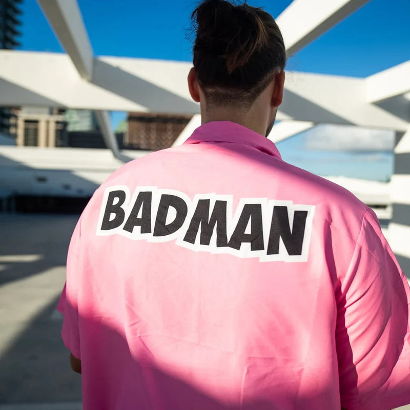 Vegeta Badman Pink Button Up Hawaiian Shirt