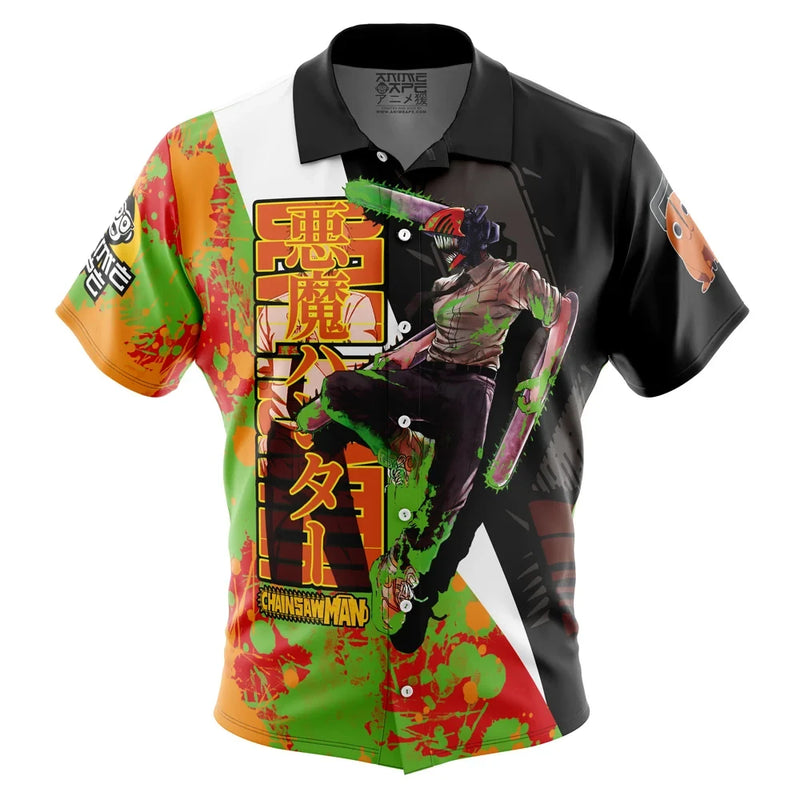 Denji Chainsaw Man Button Up Hawaiian Shirt