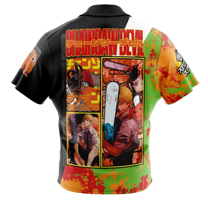 Denji Chainsaw Man Button Up Hawaiian Shirt