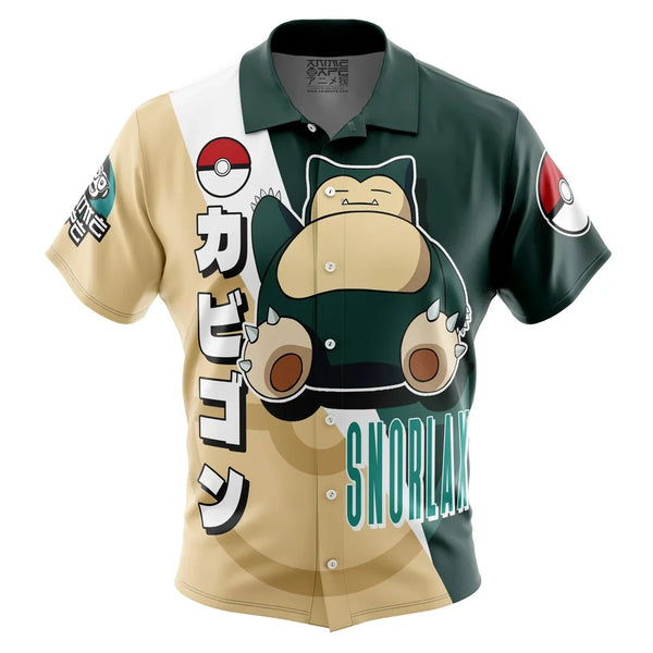 Snorlax Button Up Hawaiian Shirt Pokemon