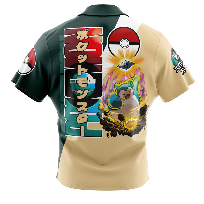 Snorlax Button Up Hawaiian Shirt Pokemon