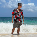 Black Aloha Akatsuki Naruto Button Up Hawaiian Shirt