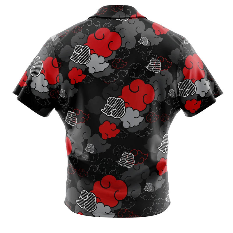 Black Aloha Akatsuki Naruto Button Up Hawaiian Shirt