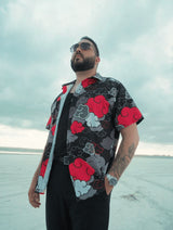 Black Aloha Akatsuki Naruto Button Up Hawaiian Shirt