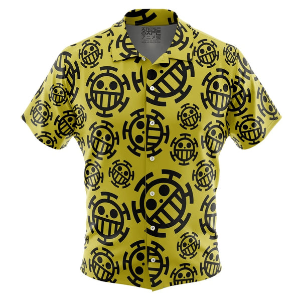 Trafalgar Law Jolly Roger One Piece Button Up Hawaiian Shirt