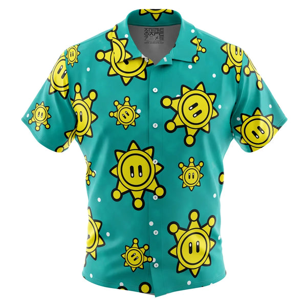 Shine Sprite Super Mario Sunshine Button Up Hawaiian Shirt