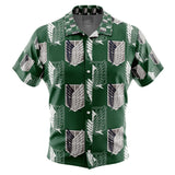 Survey Corps Attack on Titan Beach Wear Aloha Style For Men And Women Button Up Hawaiian Shirt