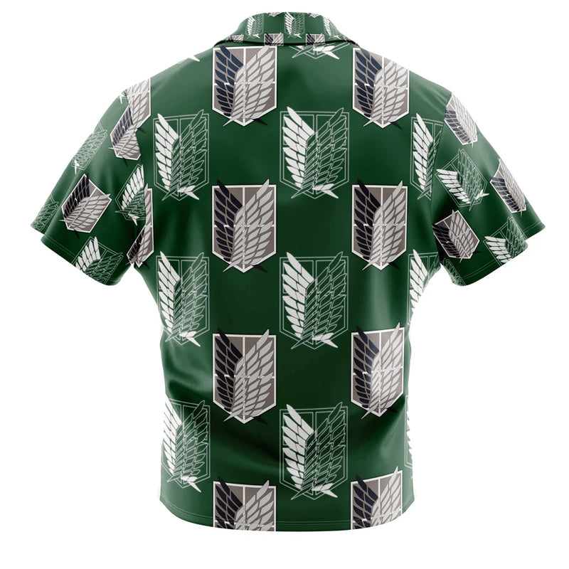 Survey Corps Attack on Titan Beach Wear Aloha Style For Men And Women Button Up Hawaiian Shirt