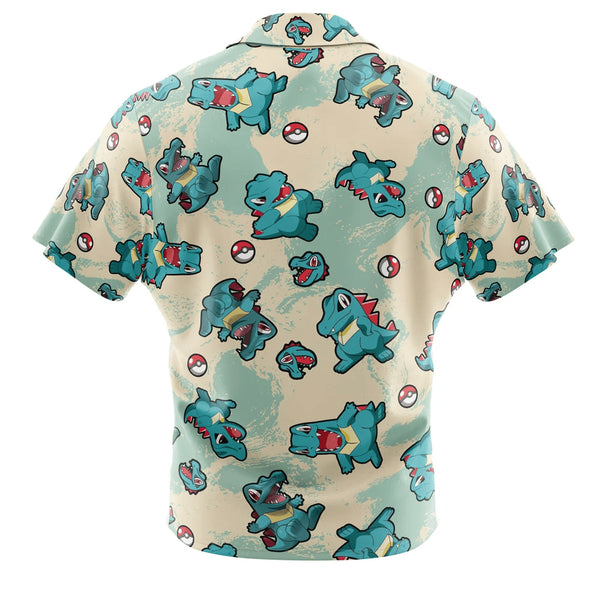 Totodile Pokemon Beach Wear Aloha Style For Men And Women Button Up Hawaiian Shirt