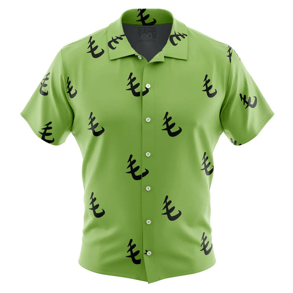 Green Pattern Saitama One Punch Man Beach Button Up Hawaiian Shirt