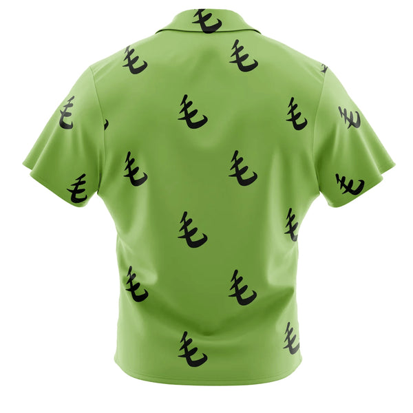 Green Pattern Saitama One Punch Man Beach Button Up Hawaiian Shirt