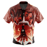 AnimeDwarf Burning Attack on Titan Button Up Hawaiian Shirt