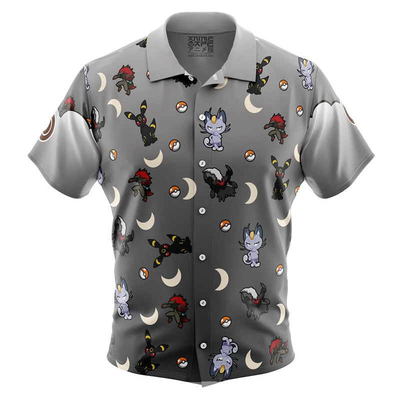 Dark Type Pokemon Pattern Button Up Hawaiian Shirt