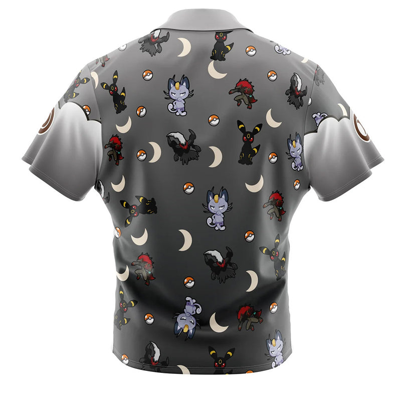 Dark Type Pokemon Pattern Button Up Hawaiian Shirt