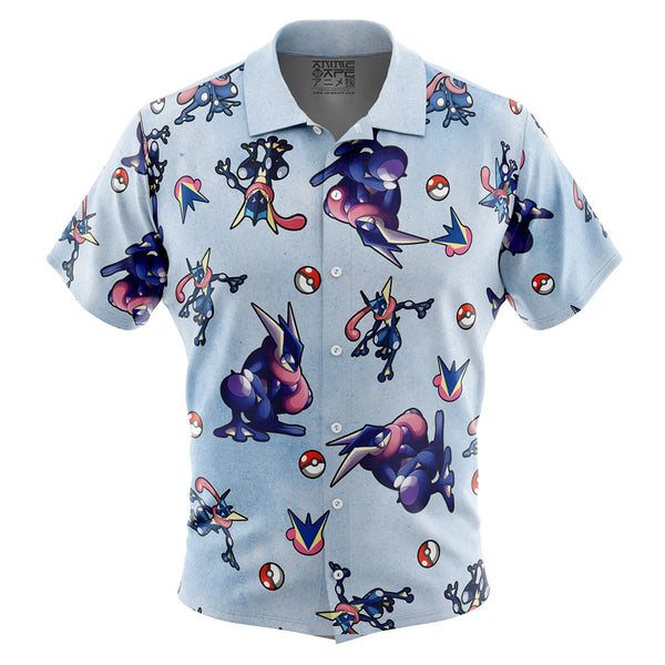 Greninja Pokemon Pattern Button Up Hawaiian Shirt