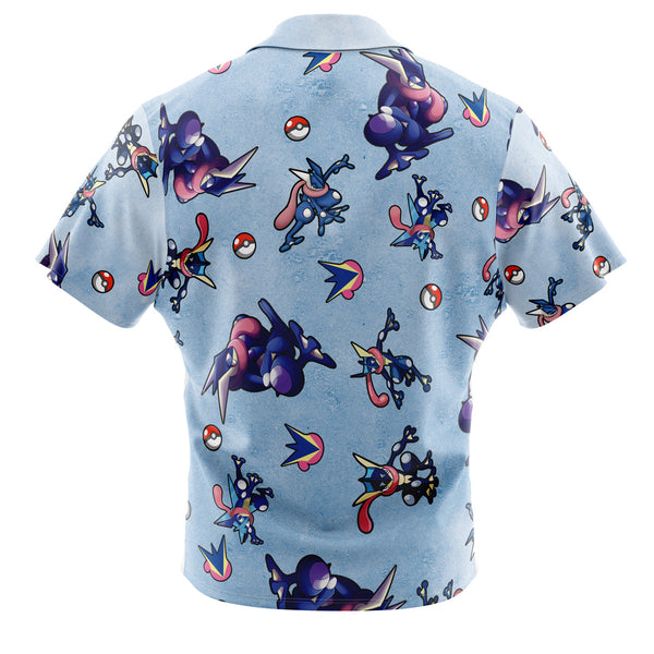 Greninja Pokemon Pattern Button Up Hawaiian Shirt