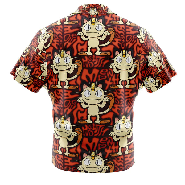 Meowth Pokemon Button Up Hawaiian Shirt