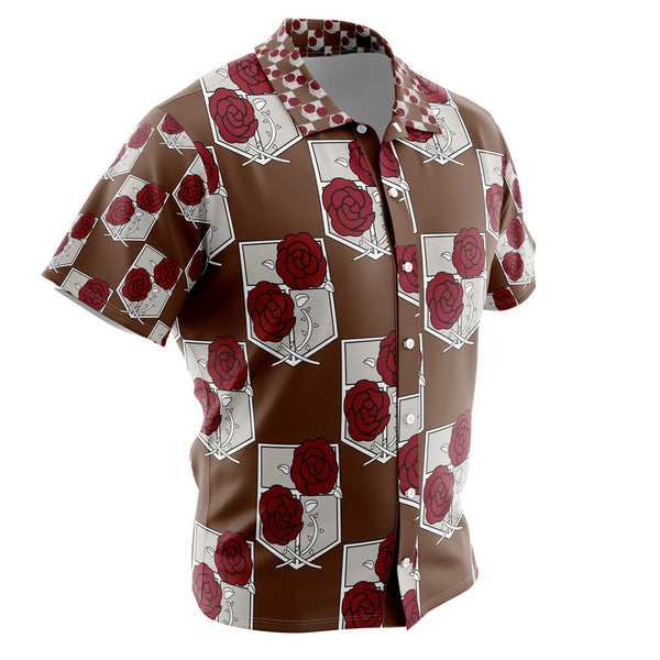 Garrison Attack on Titan Button Up Hawaiian Shirt