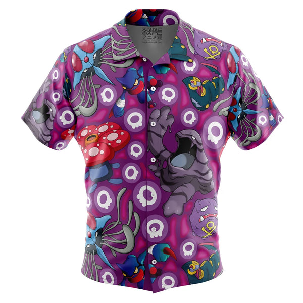 Poison Type Pokemon Pokemon Button Up Hawaiian Shirt