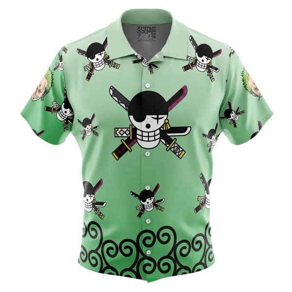 Zoro Pattern One Piece Button Up Hawaiian Shirt