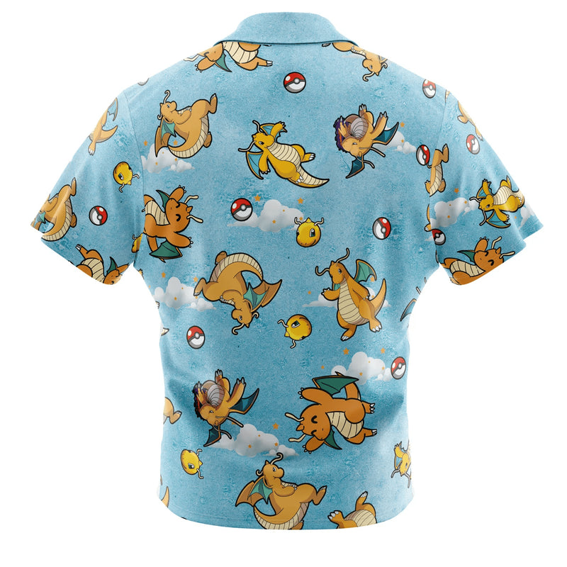 Dragonite Pattern Pokemon Button Up Hawaiian Shirt