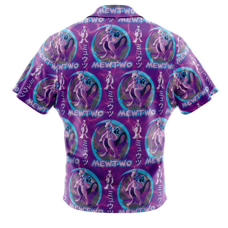 Cosmic Mewtwo Pokemon Button Up Hawaiian Shirt