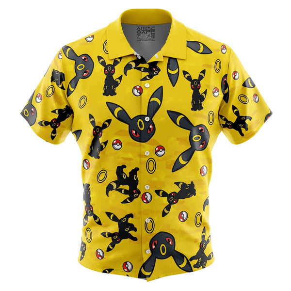 Umbreon Pattern Pokemon Button Up Hawaiian Shirt