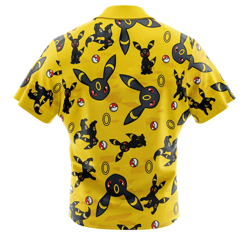 Umbreon Pattern Pokemon Button Up Hawaiian Shirt