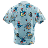 Gyrados Pattern Pokemon Button Up Hawaiian Shirt