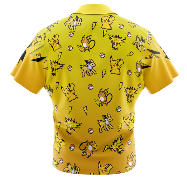 Electric Type Pattern Pokemon Button Up Hawaiian Shirt