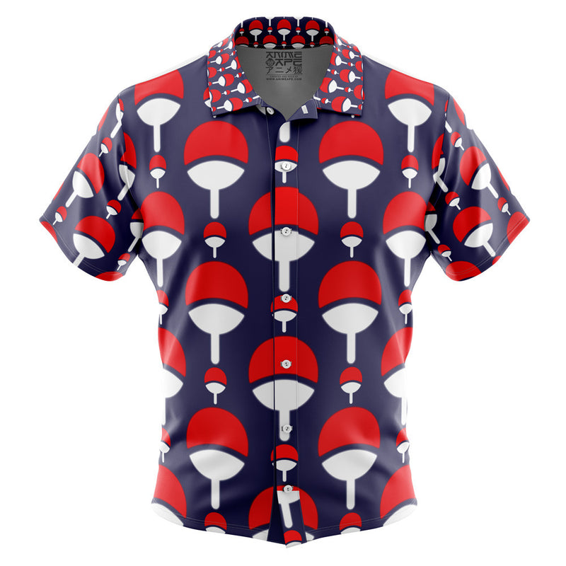 Uchiha Clan Crest Shippuden Button Up Hawaiian Shirt