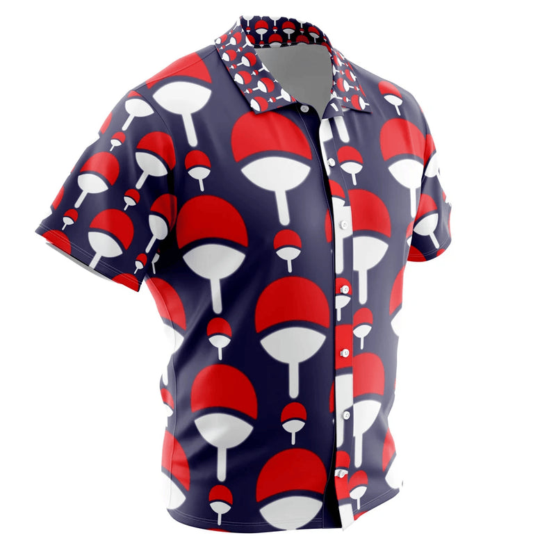 Uchiha Clan Crest Shippuden Button Up Hawaiian Shirt