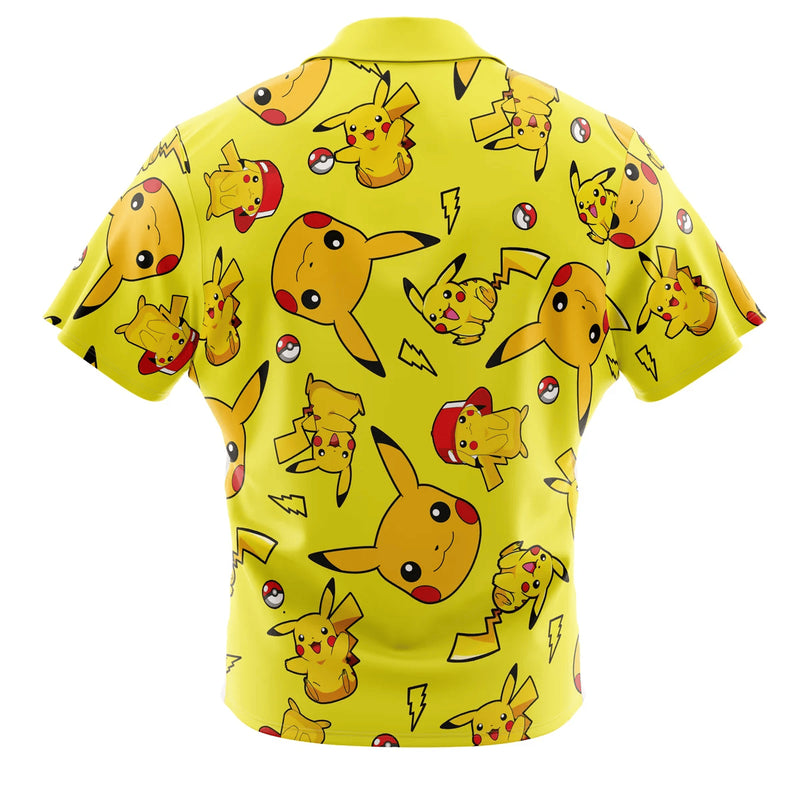 Pikachu Pattern Pokemon Button Up Hawaiian Shirt