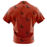 Red Pattern Saitama One Punch Man Button Up Hawaiian Shirt