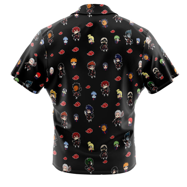 Chibi Akatsuki Pattern Naruto Button Up Hawaiian Shirt