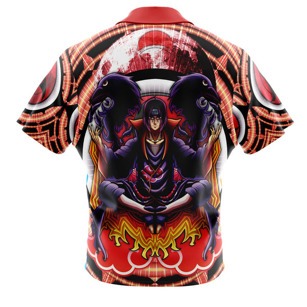 Trippy Uchiha Itachi Naruto Button Up Hawaiian Shirt